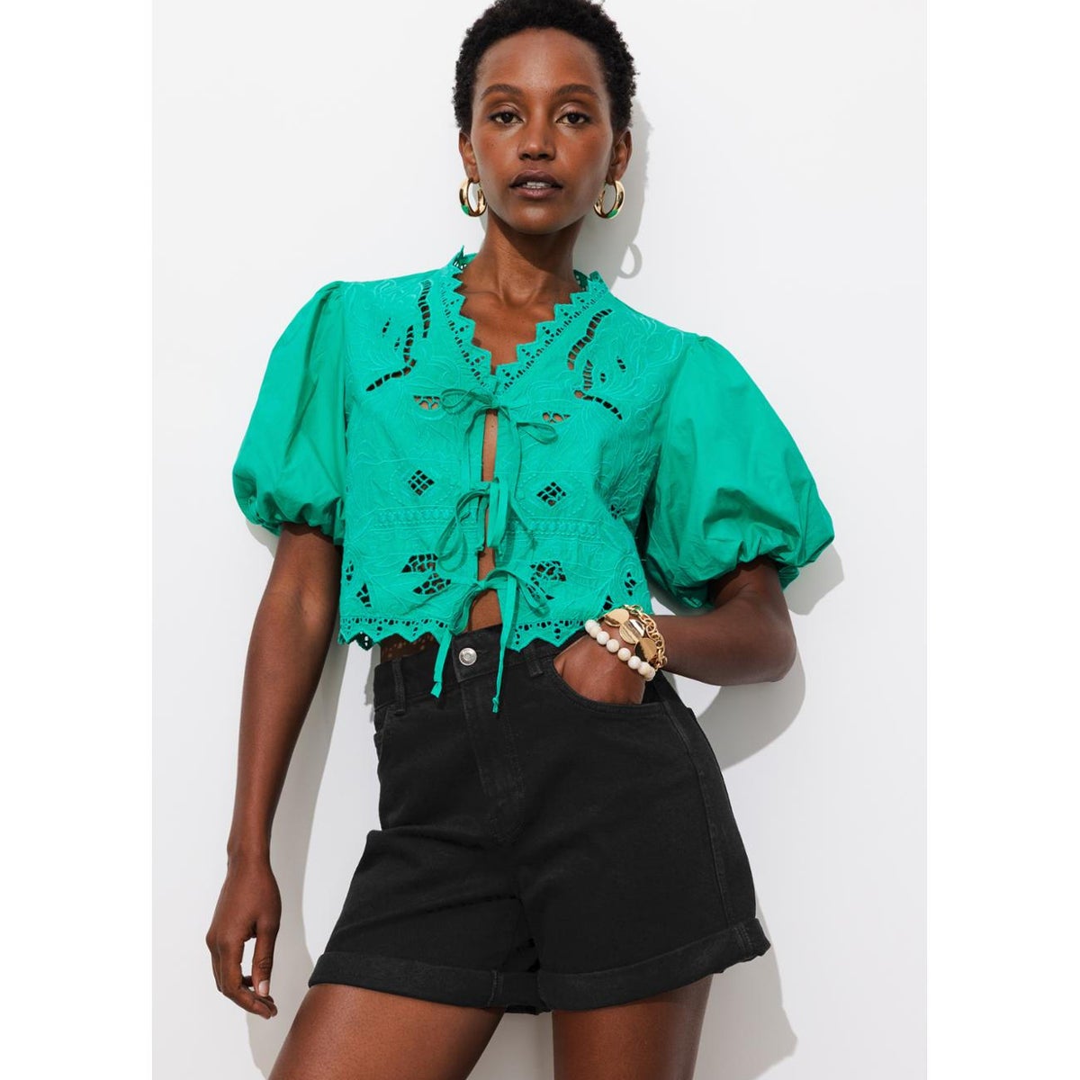 Short en toile noir, PROMOD