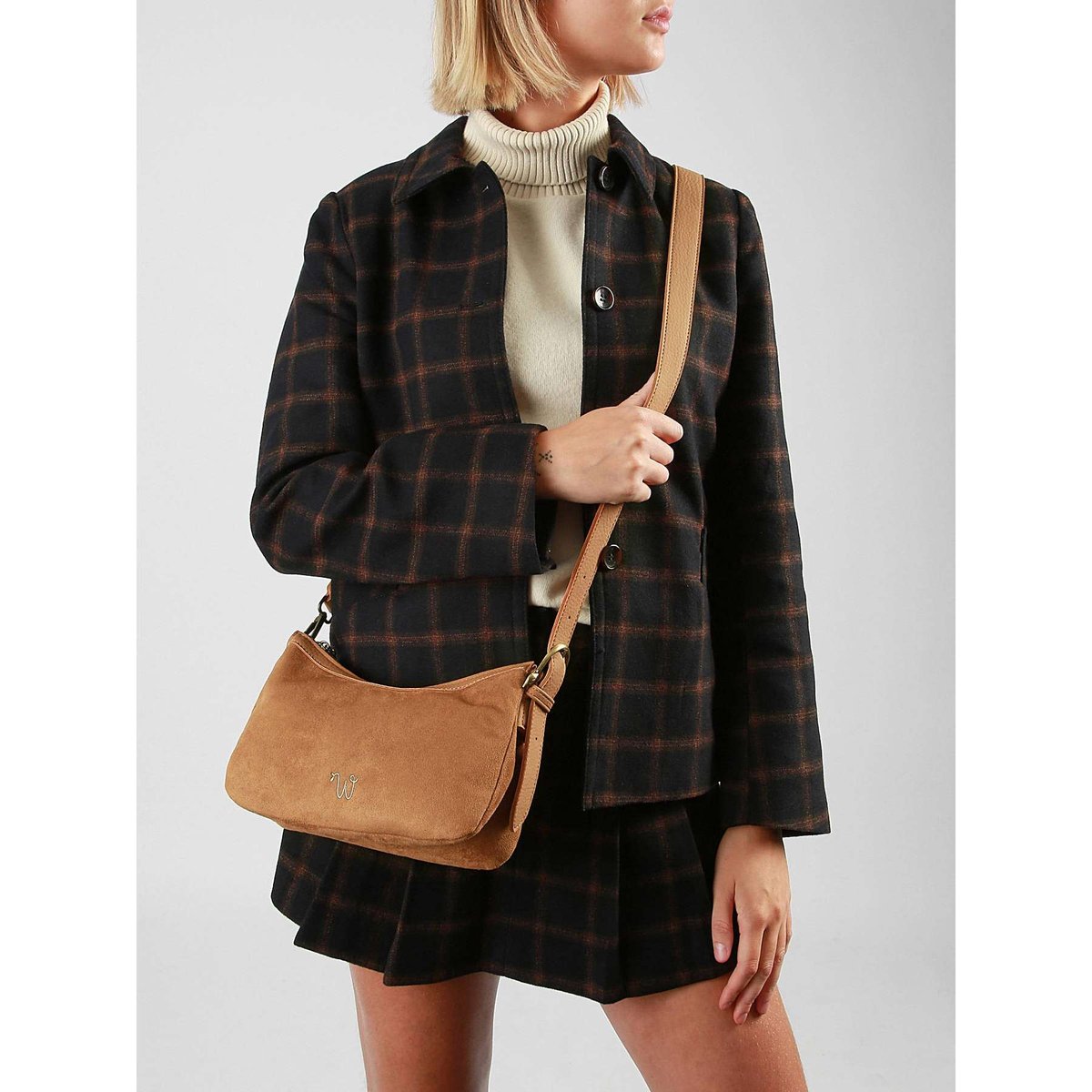Sac bandoulière Ellebore camel, WOOMEN