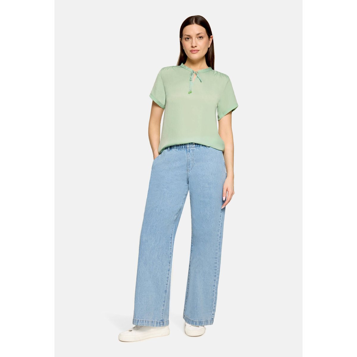 T-shirt façon blouse manches courtes gossamer green, CARTOON