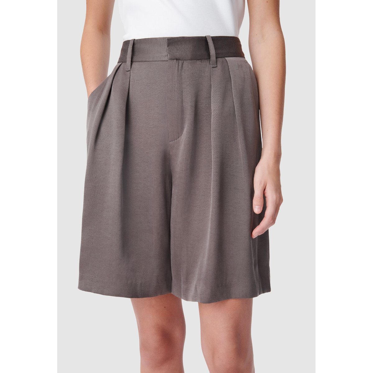 Bermuda de tailleur mix Lyocell® gris foncé, IKKS
