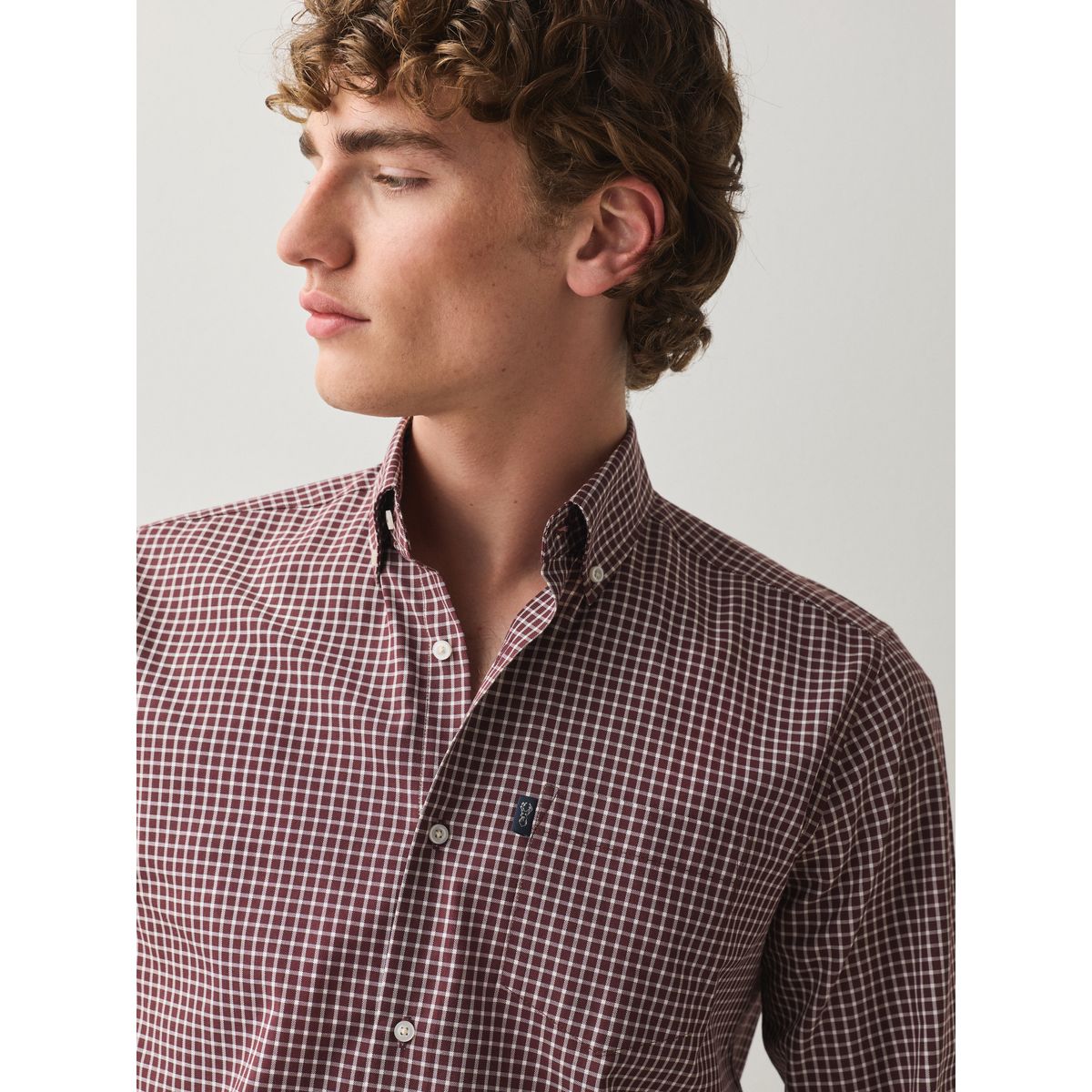 Chemise oxford , lot de 2 carreaux blancs/bordeaux, NEXT