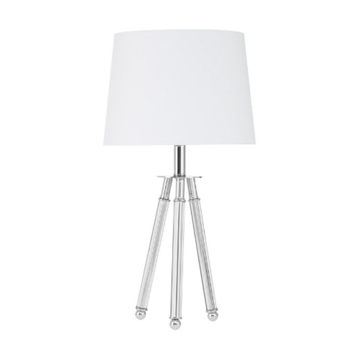 Harlen Tripod Table Lamp with White Shade in Chrome silver-coloured, SO'HOME