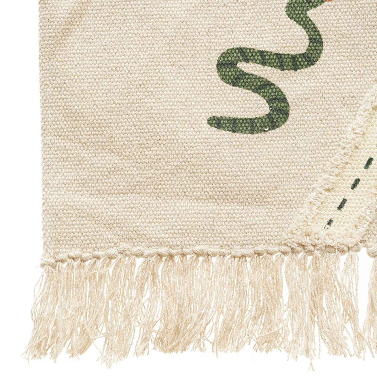 Tapis rectangle coton Jungle 100x150 blanc, ATMOSPHERA