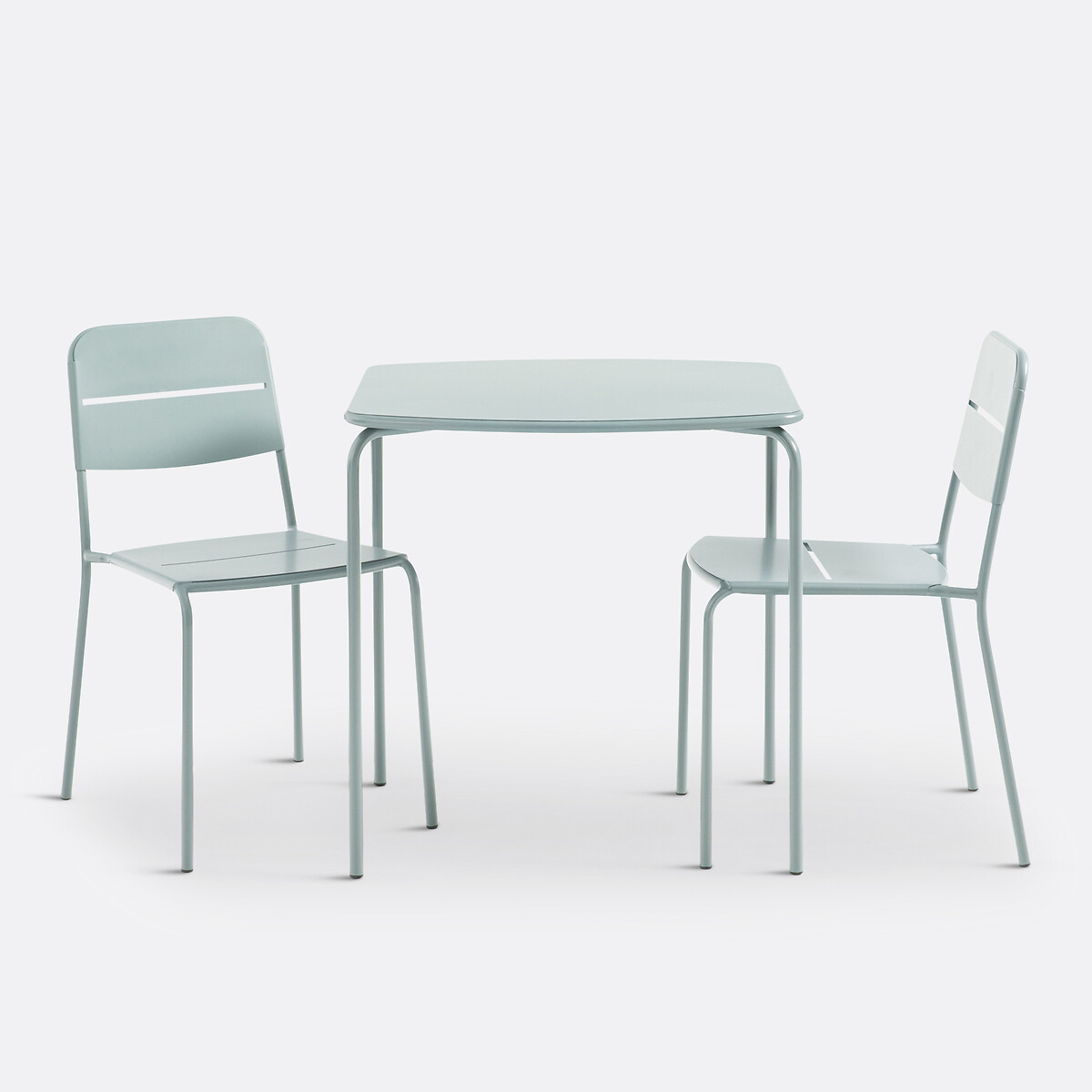 Table de jardin carrée en métal acier, Dune vert sauge, LA REDOUTE INTERIEURS