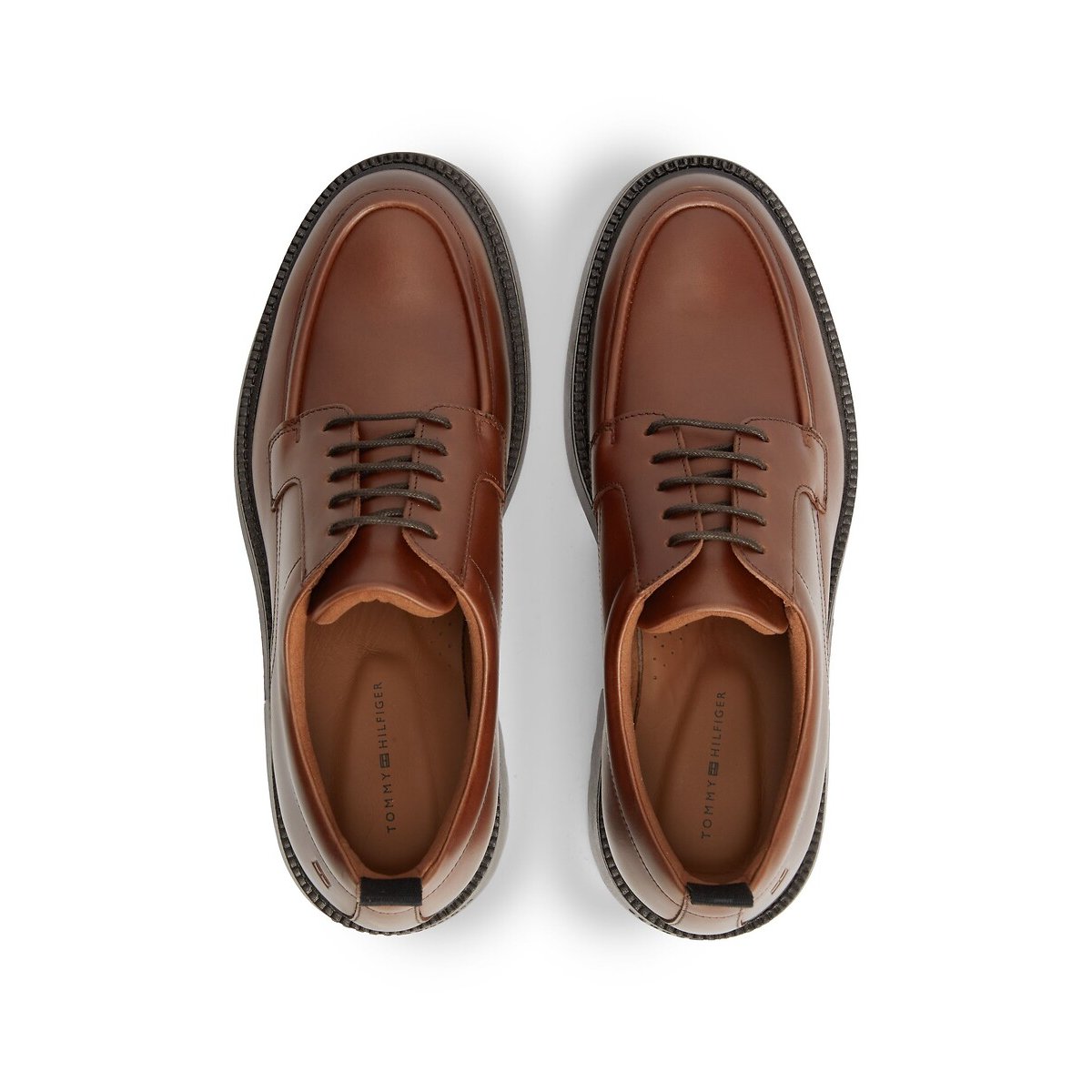 Derby in pelle corporate cognac, TOMMY HILFIGER