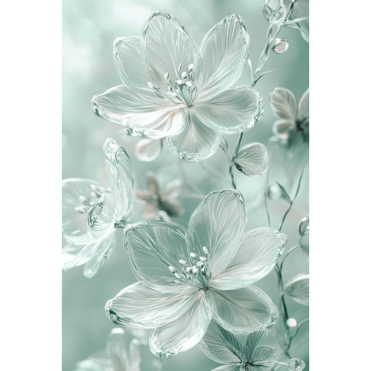 Tableau Sur Toile Abstraction Florale Subtile CHARME ROMANTIQUE tableaux sur toile-blanc, CEANOTHE