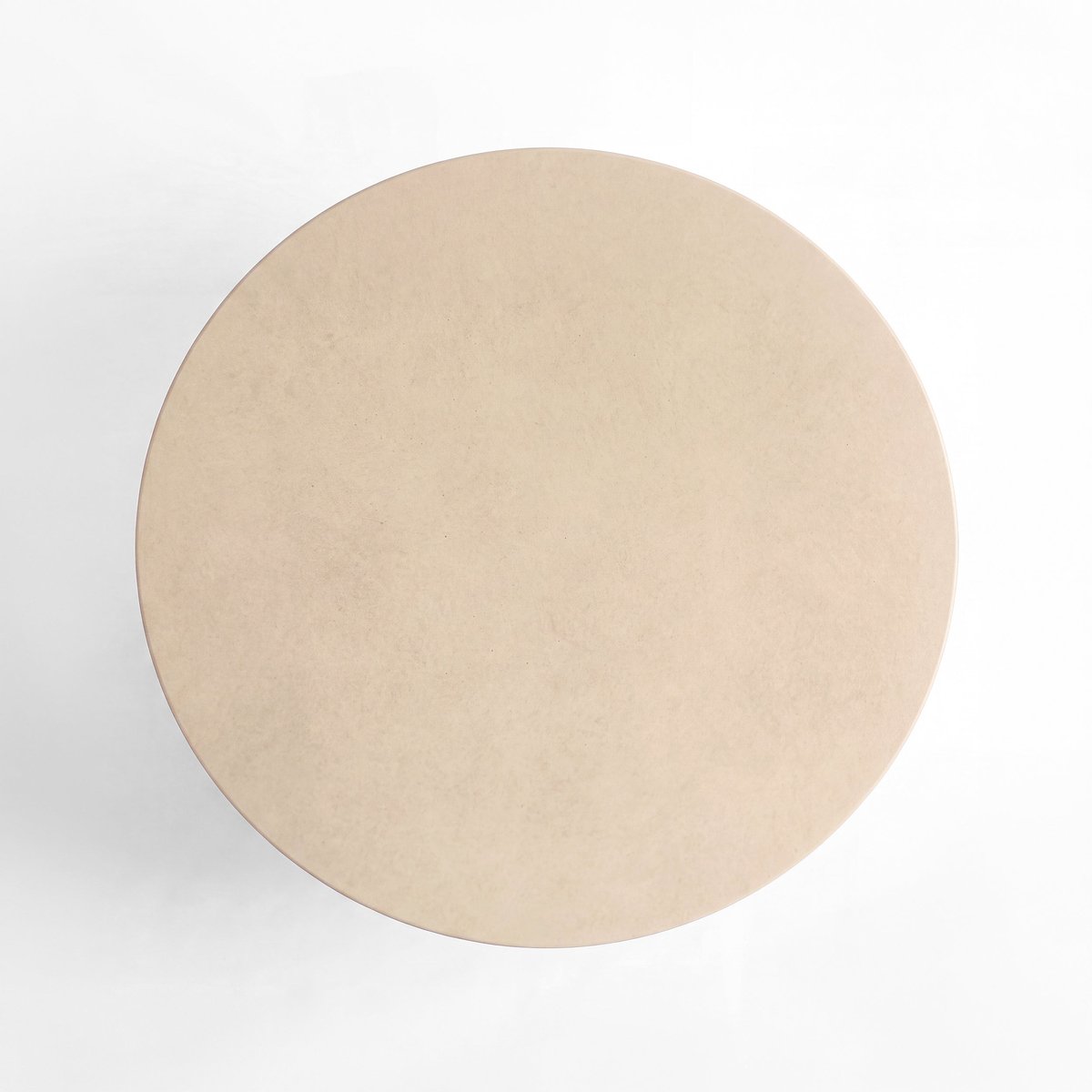 Table basse ronde en fibre d'argile effet béton D90 cm - PAROS beige, MAISON PAVANE