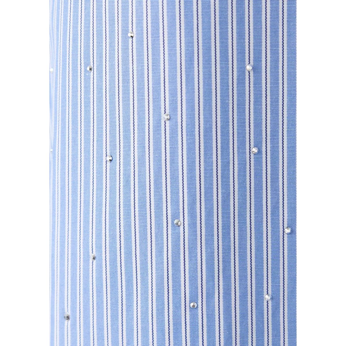 Chemise rayée avec strass bleu ciel, MANGO