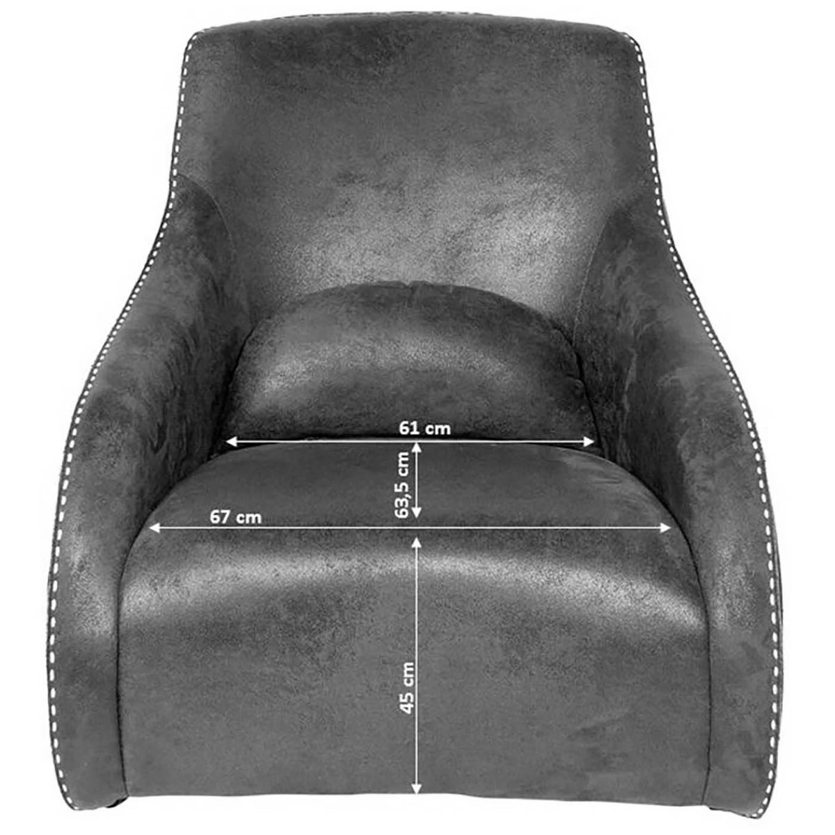 Fauteuil à bascule en microfibre, SWING RITMO gris, KARE DESIGN