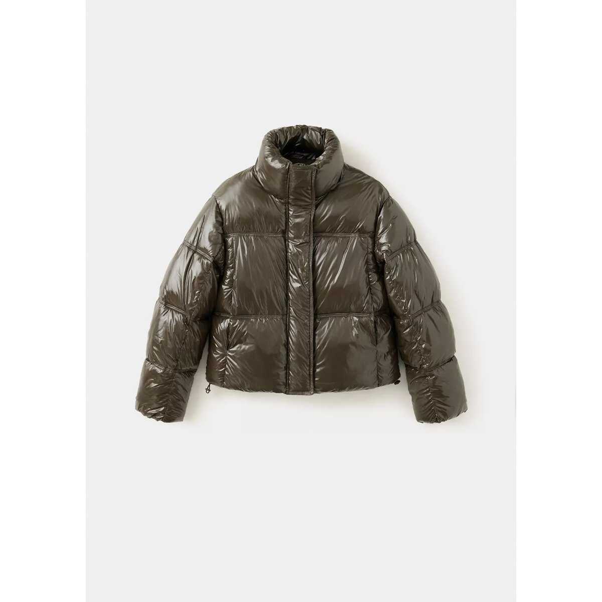 Anorak matelassé avec col cheminée olive, MANGO TEEN