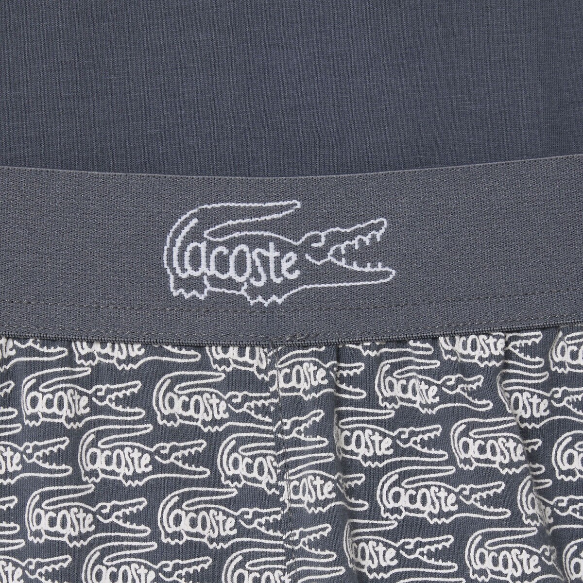 Pyjashort en jersey imprimé crocodiles gris-2si, LACOSTE