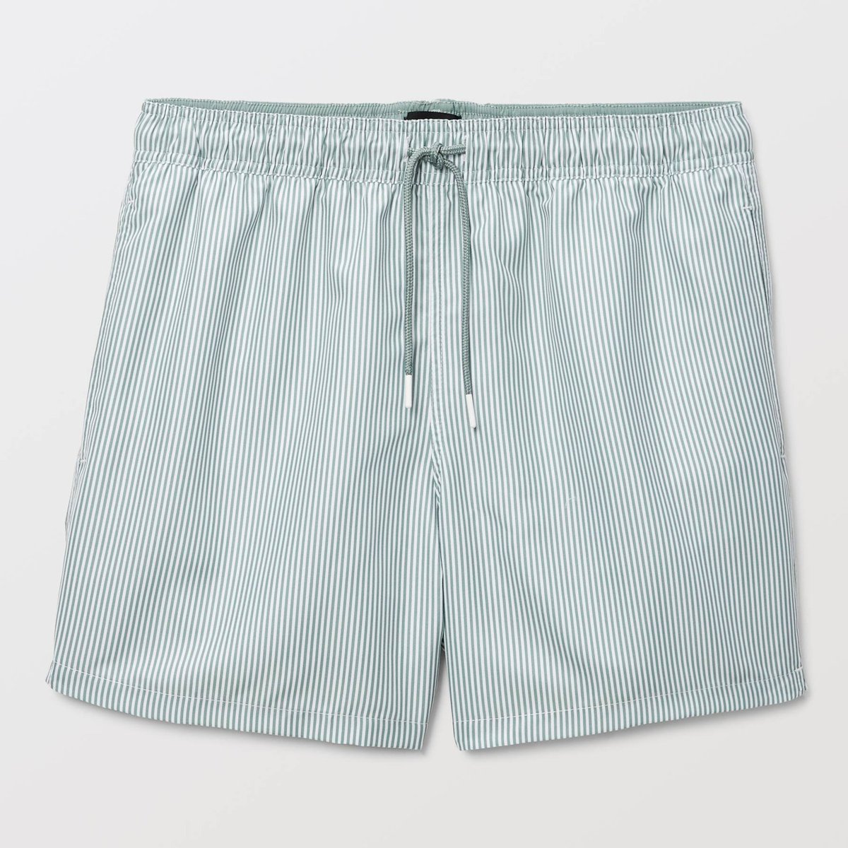 Short de bain rayé en polyester recyclé asperge, MONOPRIX