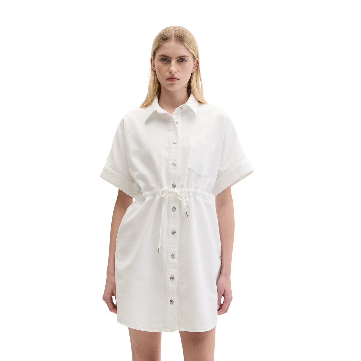 Robe en jean regular en mélange de coton organique et de lyocell blanc, MARC O'POLO