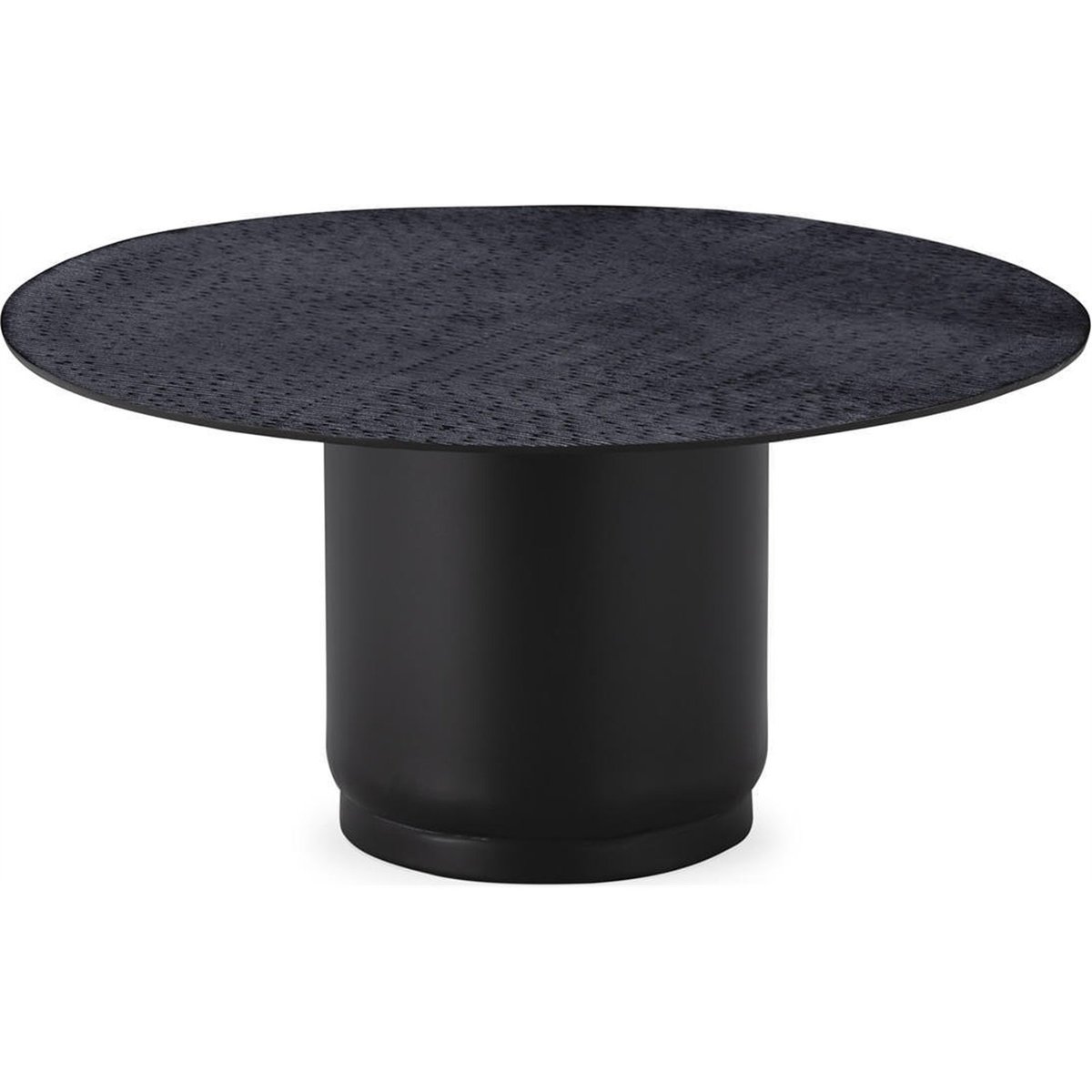 Table basse ronde métal, Plateau texturé bronze noirâtre, RECOLLECTION