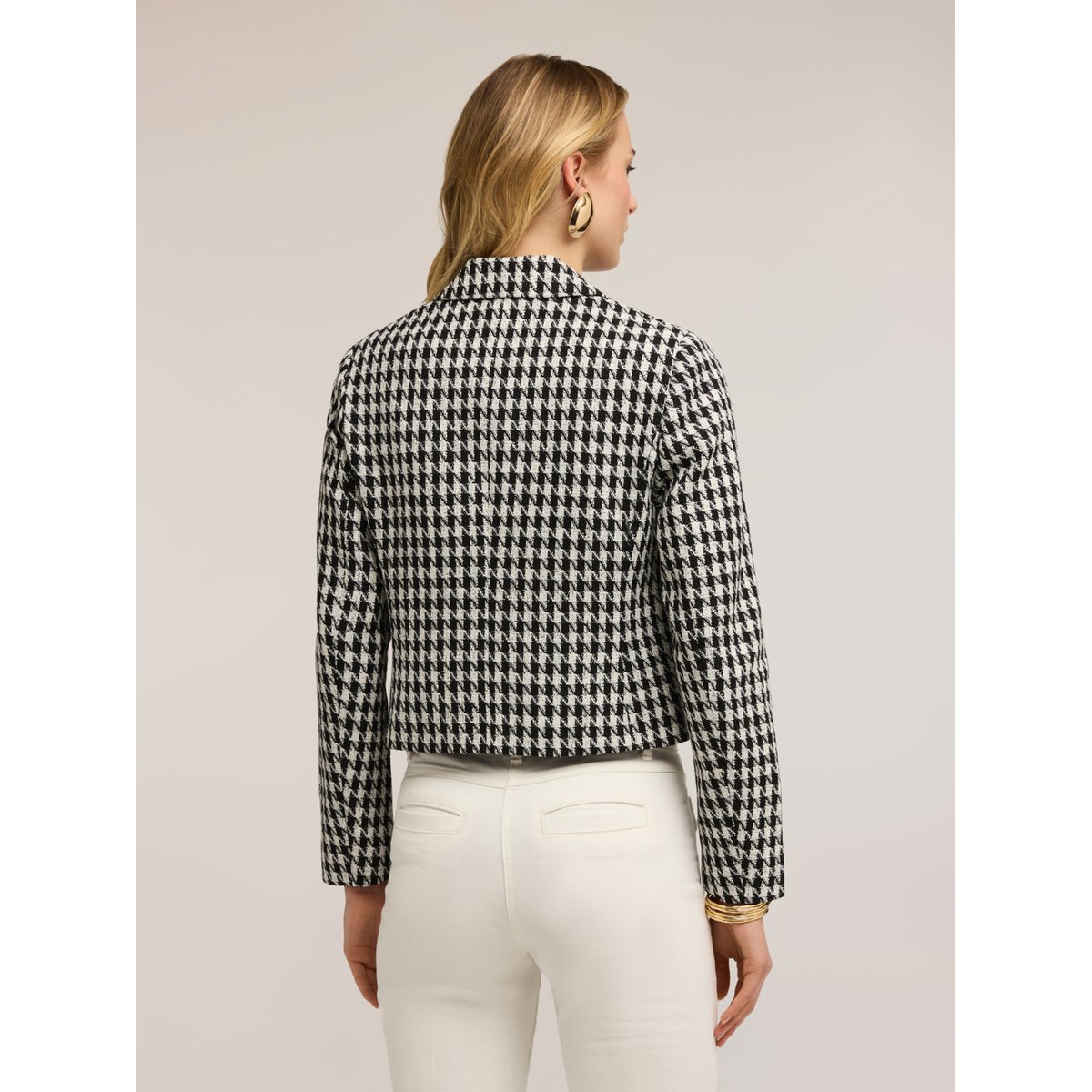 Veste courte pied-de-poule noir, MOTIVI