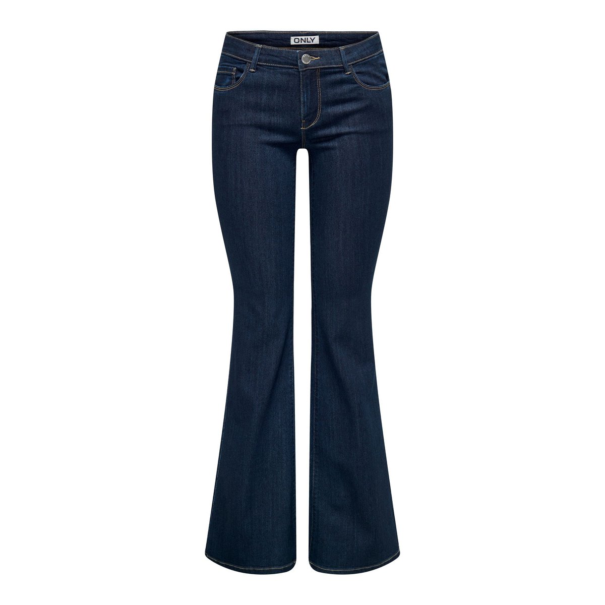 Jean Flared dark blue denim, ONLY