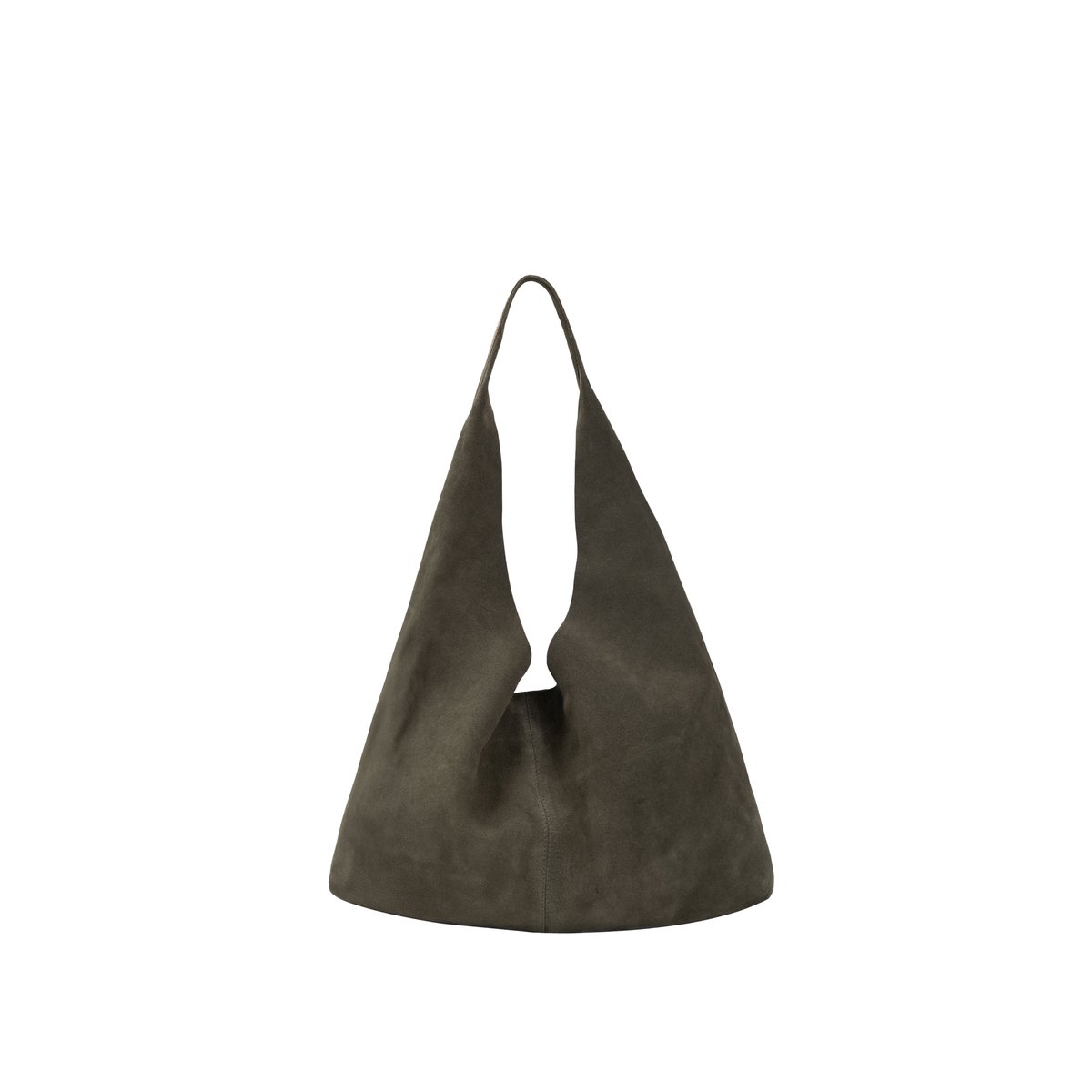 Sac à main cuir velours HOBO vert kaki, IKKS
