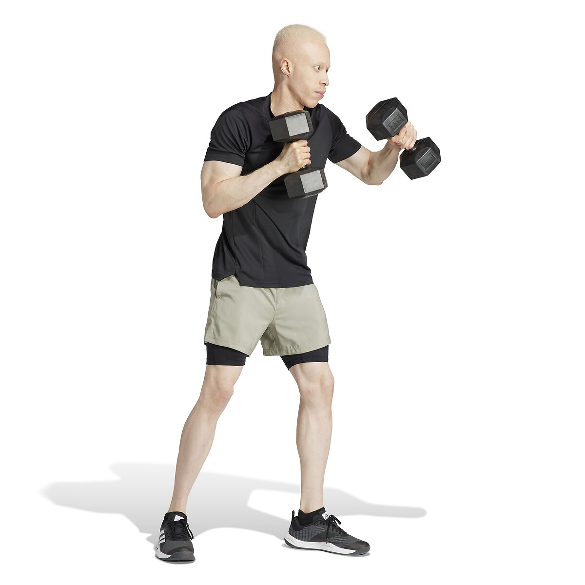 2-in-1 Gym Shorts beige, adidas Performance