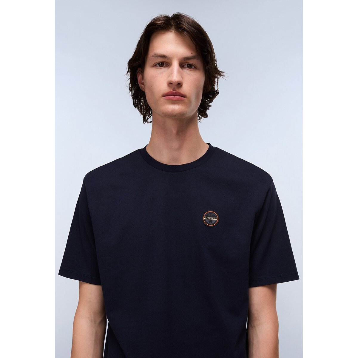 T-shirt manches courtes avec logo poitrine, Badge bleu marine, NAPAPIJRI