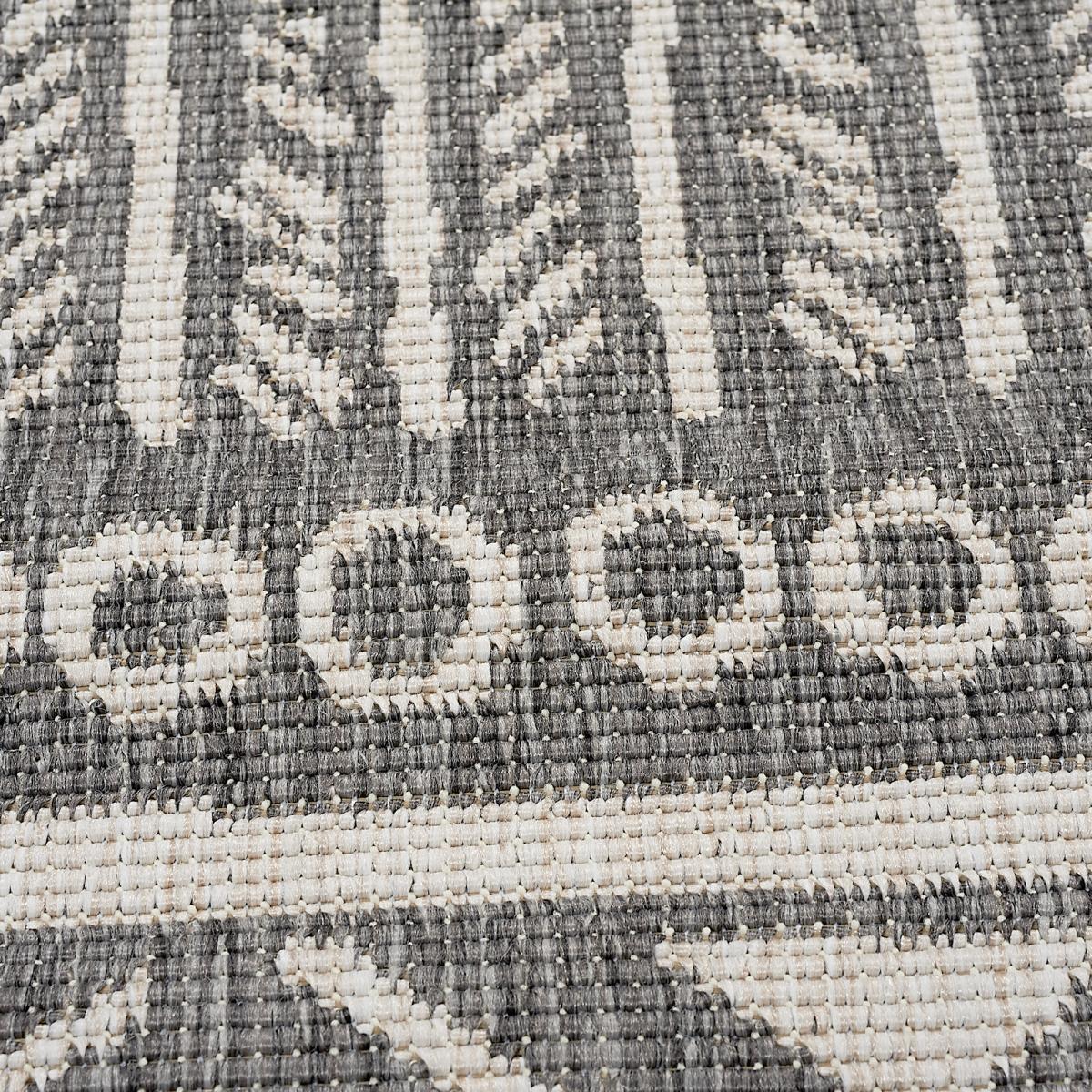 Tapis extérieur, kilim reversible LYN2 AO REVERSIBLE gris, écru, UN AMOUR DE TAPIS