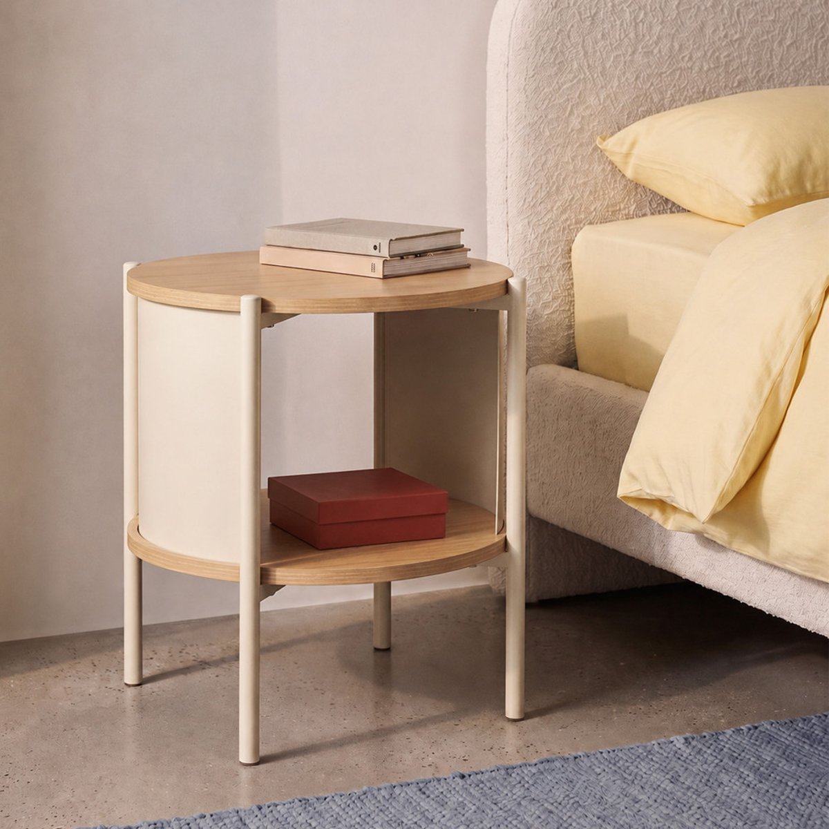Table de chevet en bois et métal- PACO beige, DRAWER