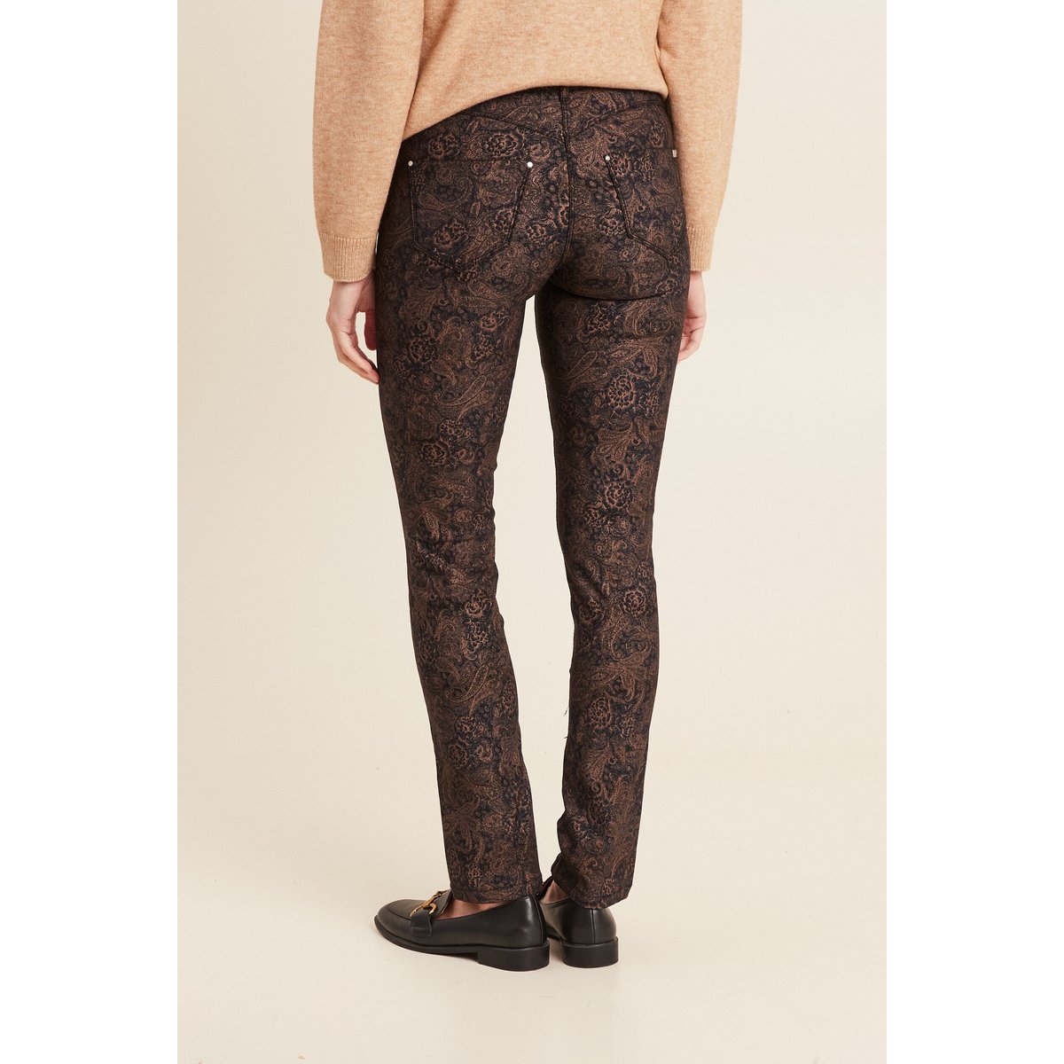 Pantalon coupe ajustée enduit rouille, BREAL
