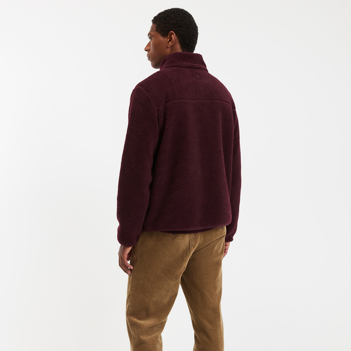 Sherpa High Neck Sweatshirt burgundy, LA REDOUTE COLLECTIONS