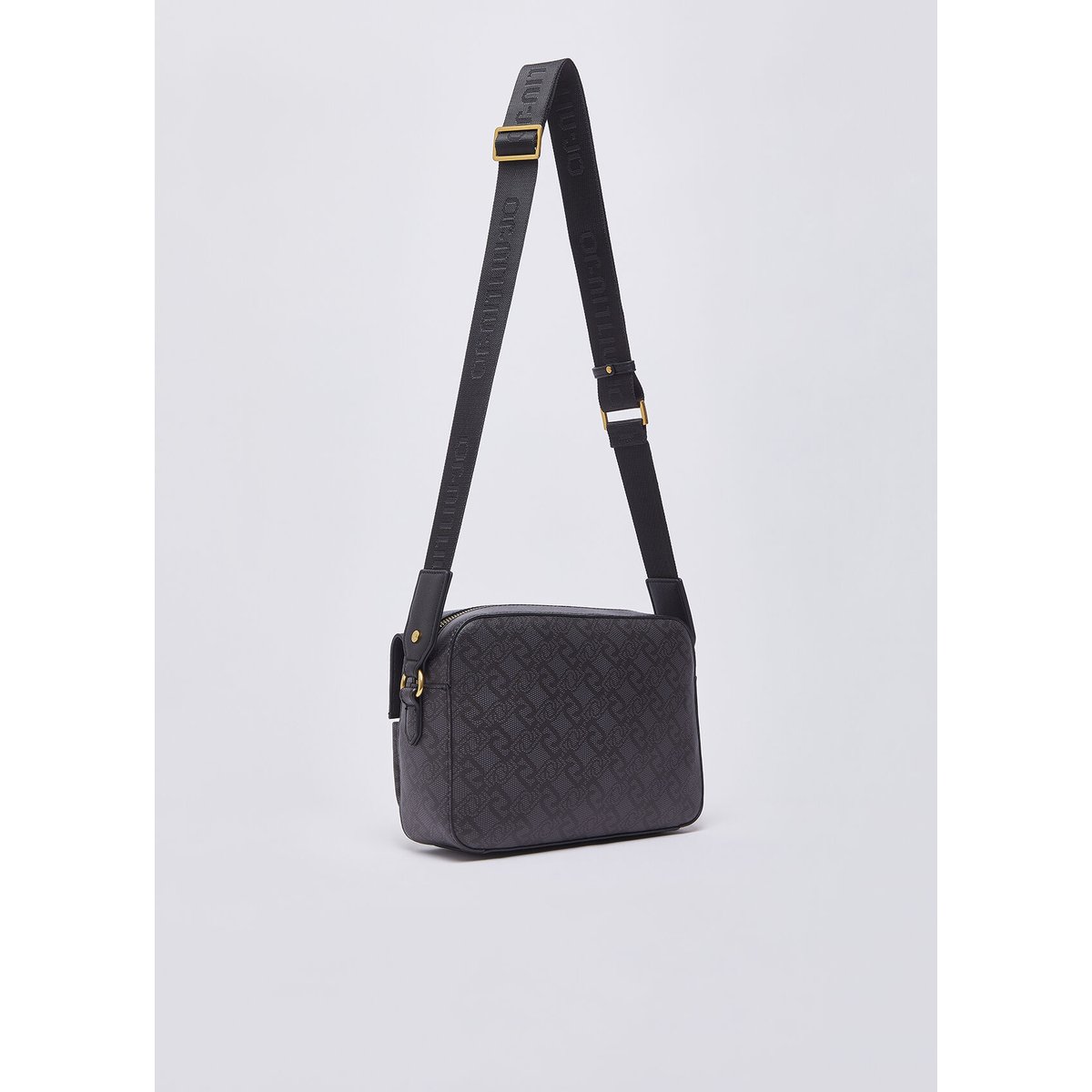 Sac à bandoulière format moyen avec poche noir, LIU JO