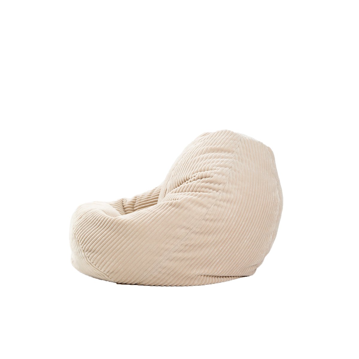 Pouf de salon, velours côtelé, FLOBY beige, NORDLYS