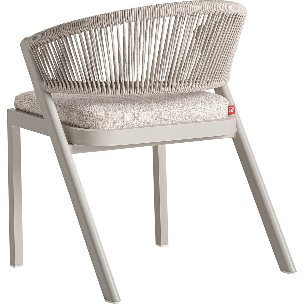 Chaise contemporaine dossier tressé VACIO gris et ivoire, RECOLLECTION