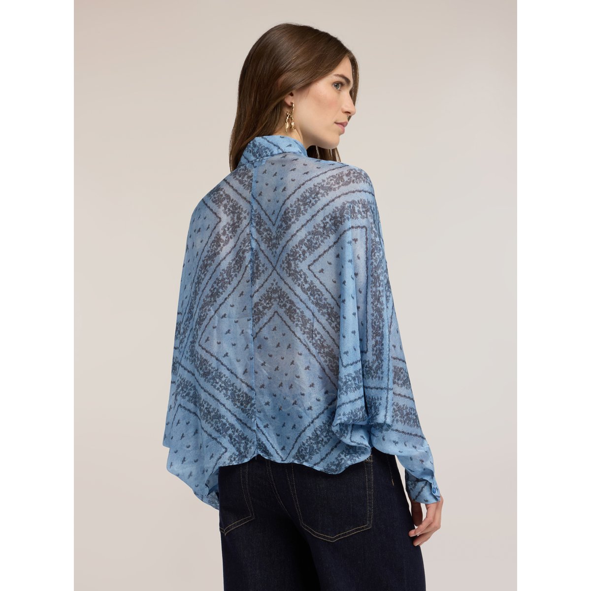 Blouse oversize avec imprimé light - blue, MOTIVI