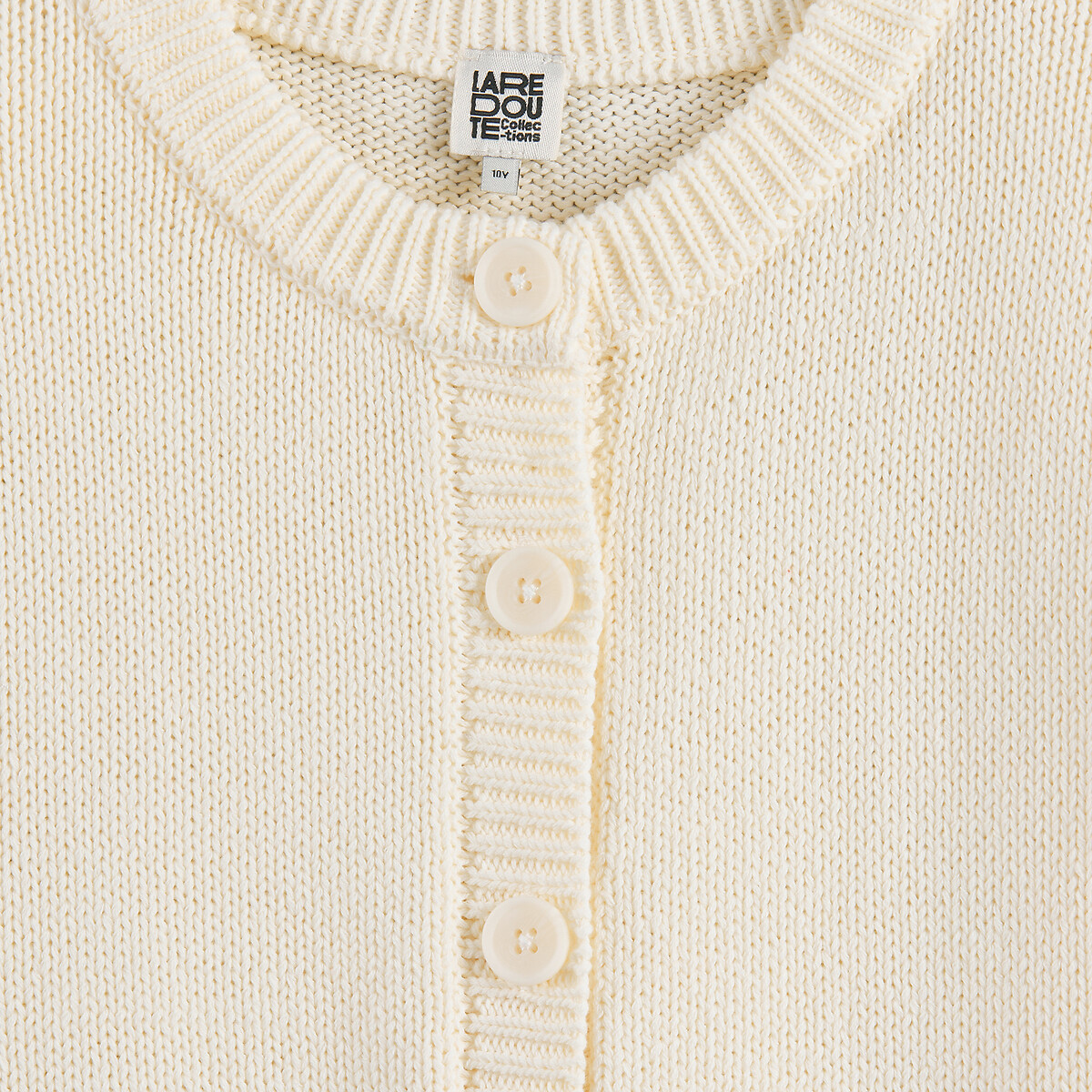 Cardigan a girocollo in maglia spessa di cotone 90003087, LA REDOUTE COLLECTIONS