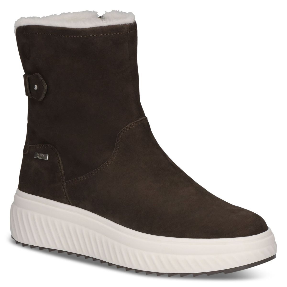 Bottine en cuir gris graphite, CAPRICE