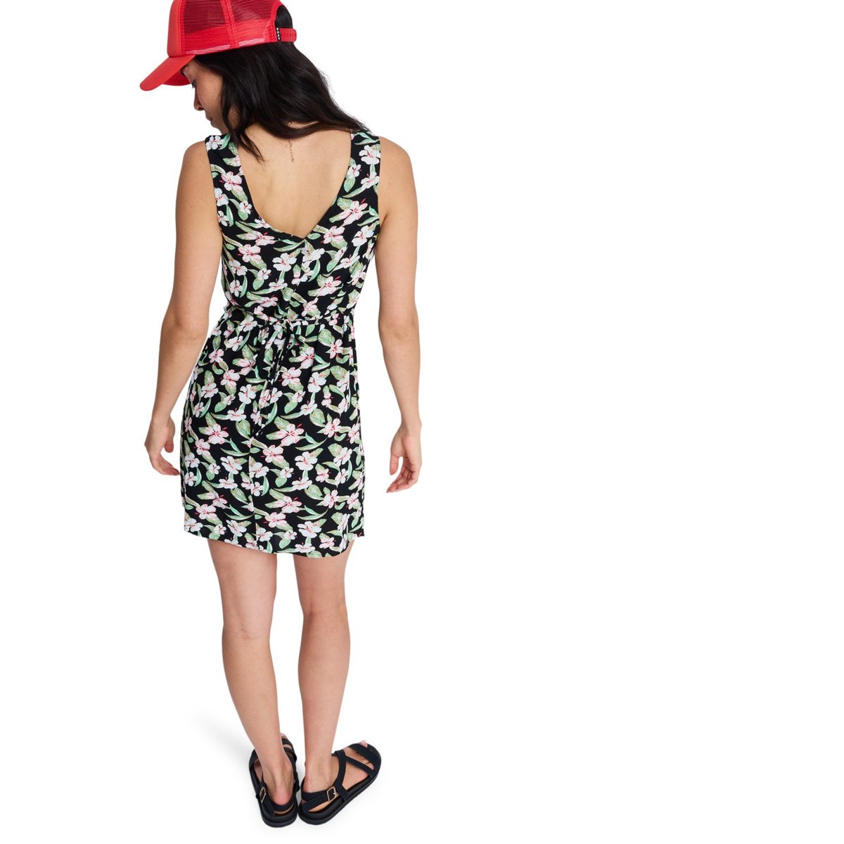 Robe col en V FREE SPIRITS MINI. noir anthracite spring charming sma, ROXY