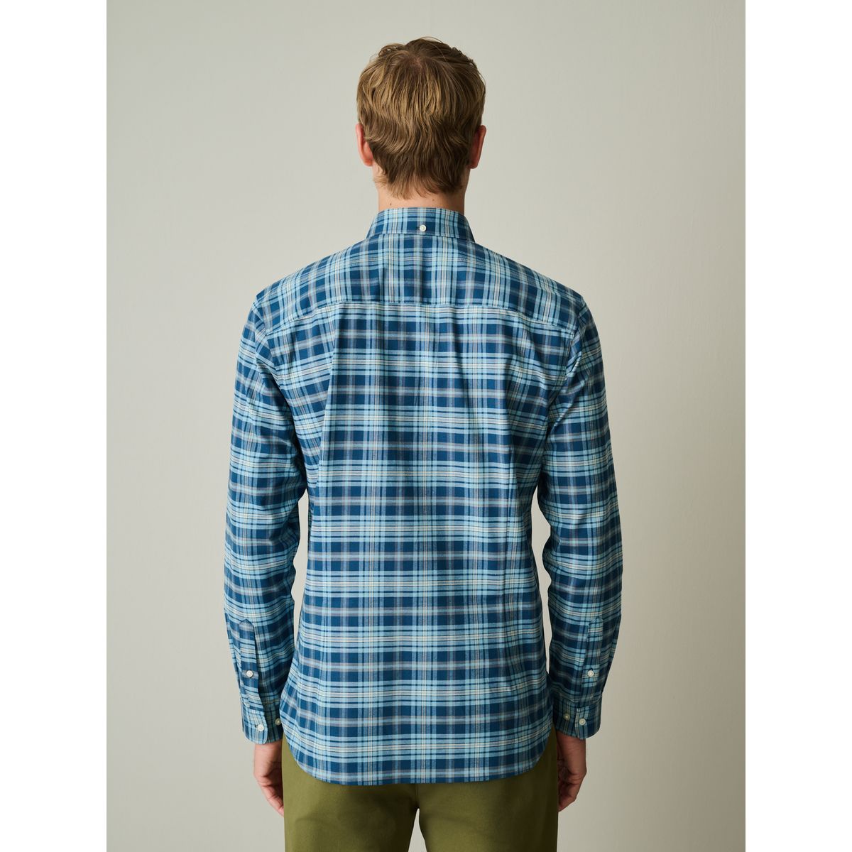 Chemise oxford à manches longues et carreaux bleu, NEXT