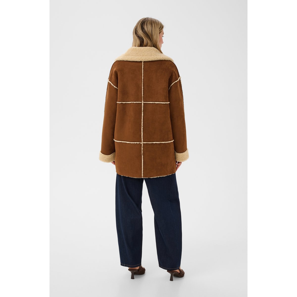 Manteau marron leather brown, CREAM