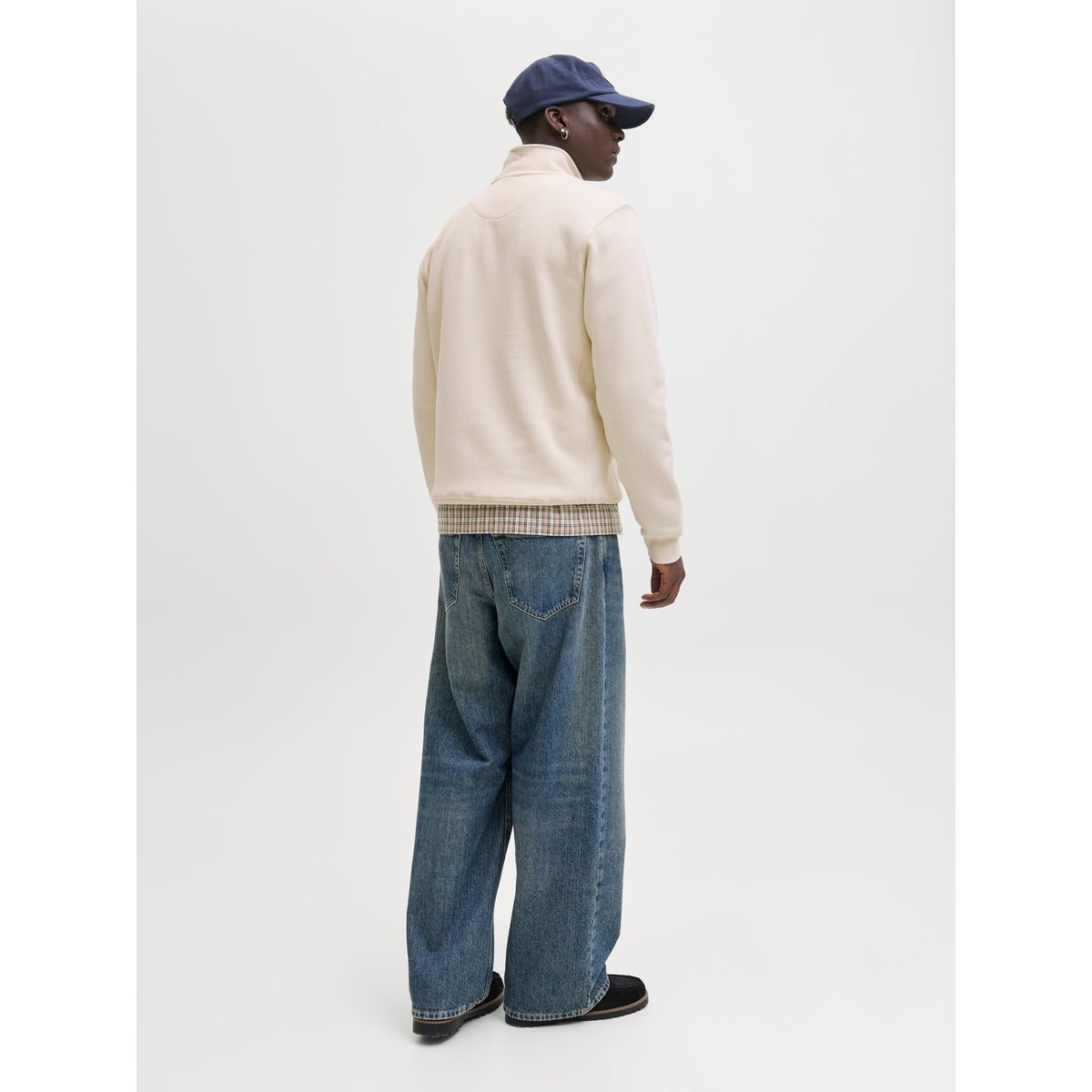 Sweat À Mi-Fermeture Éclair antique white, JACK & JONES
