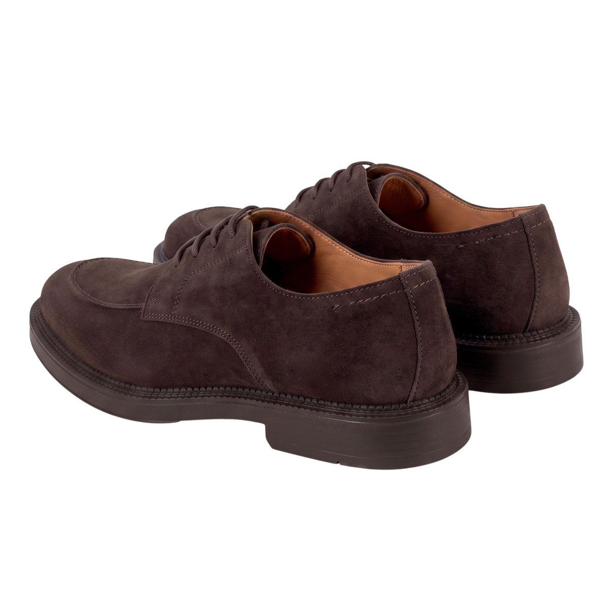 Derby gomme Pablo cuir daim marron, JULES & JENN