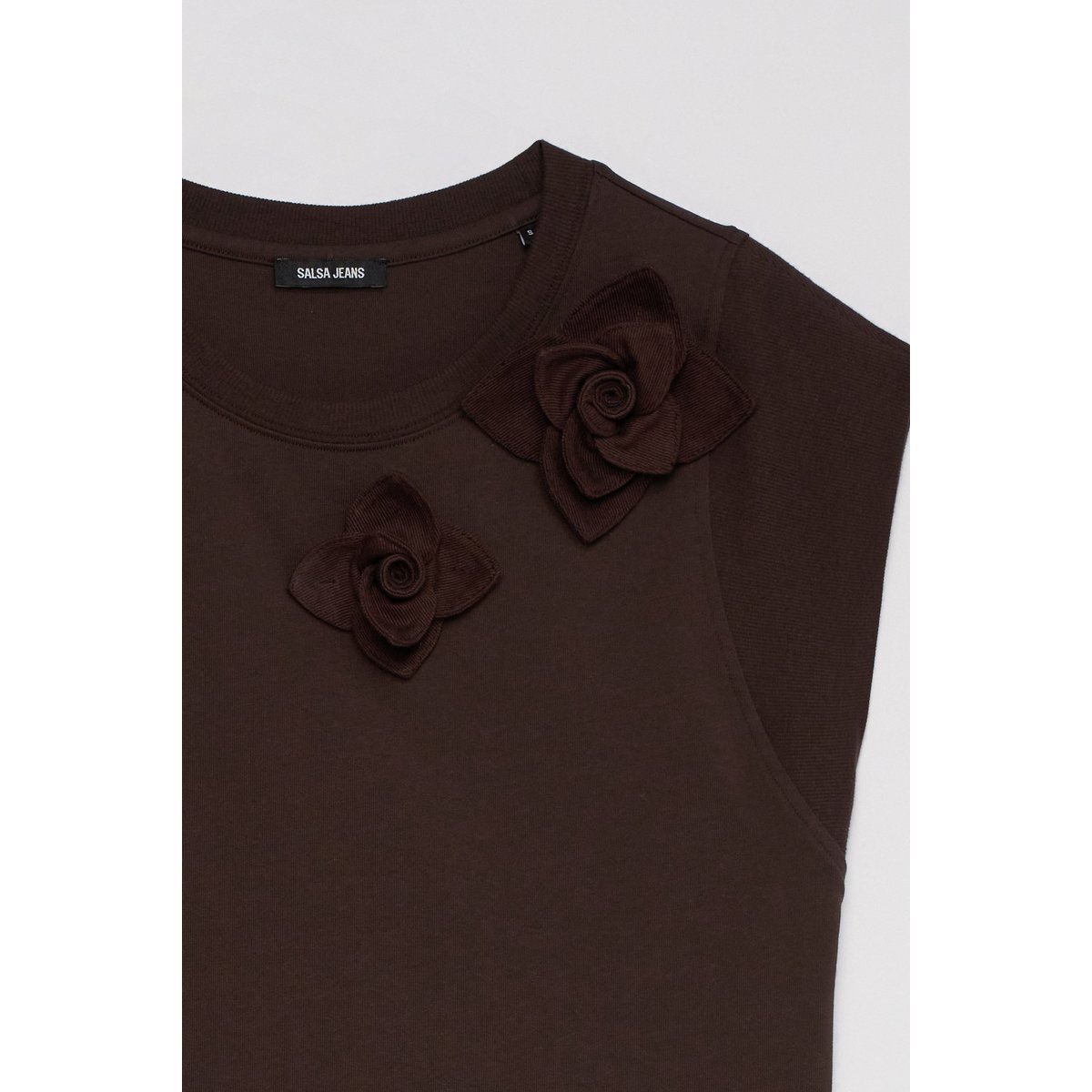 T-SHIRT AVEC APPLIQUE FLORALE blanc, SALSA JEANS