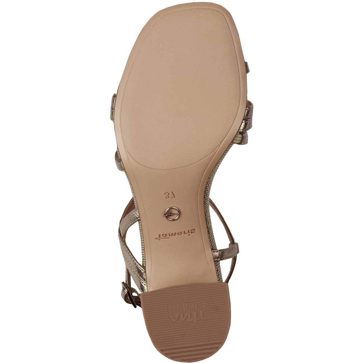 Sandalen met hak, in leer brons, TAMARIS