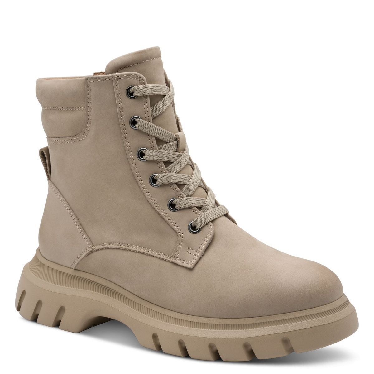 Bottine en cuir marron taupe, MARCO TOZZI