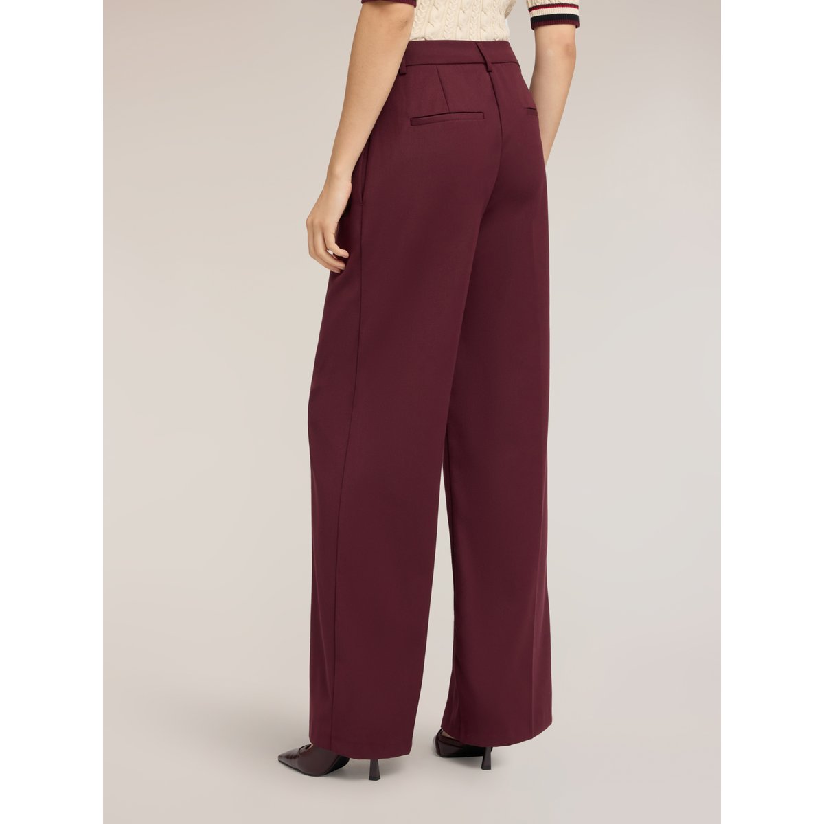 Pantalon palazzo à pli marqué burgundy, MOTIVI