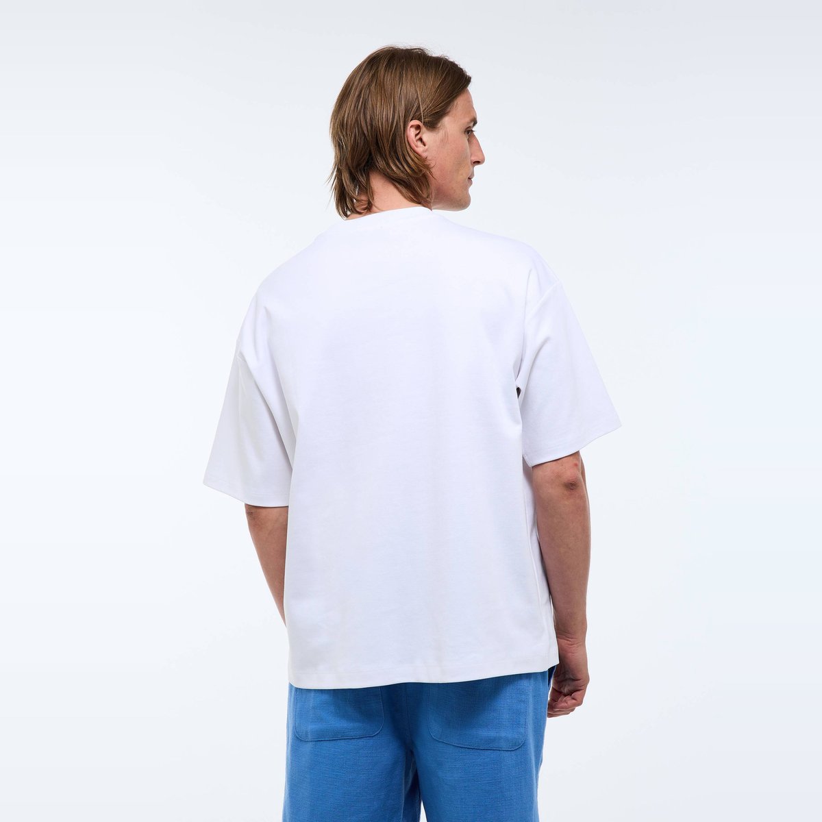 T-shirt manches courtes interlock en coton bio GOTS blanc, MONOPRIX