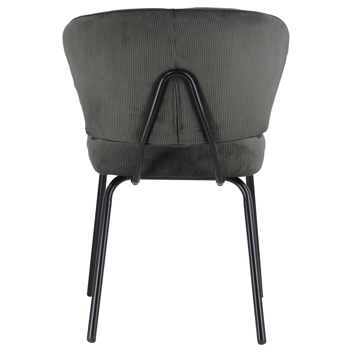 Lot de 2 chaises en velours côtelé, NILSA gris, noir, HAPPY GARDEN