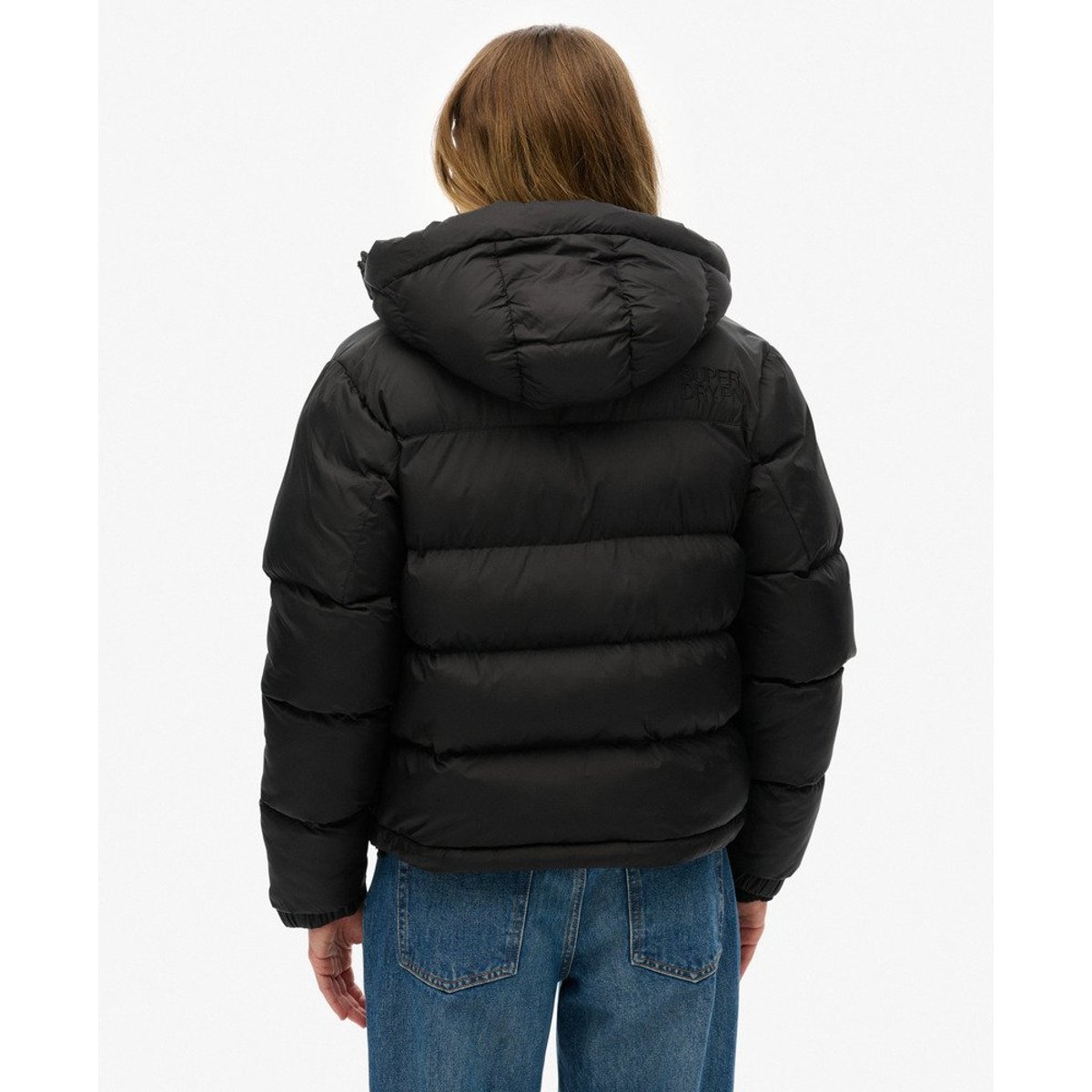 Doudoune Noire à Capuche noir, SUPERDRY