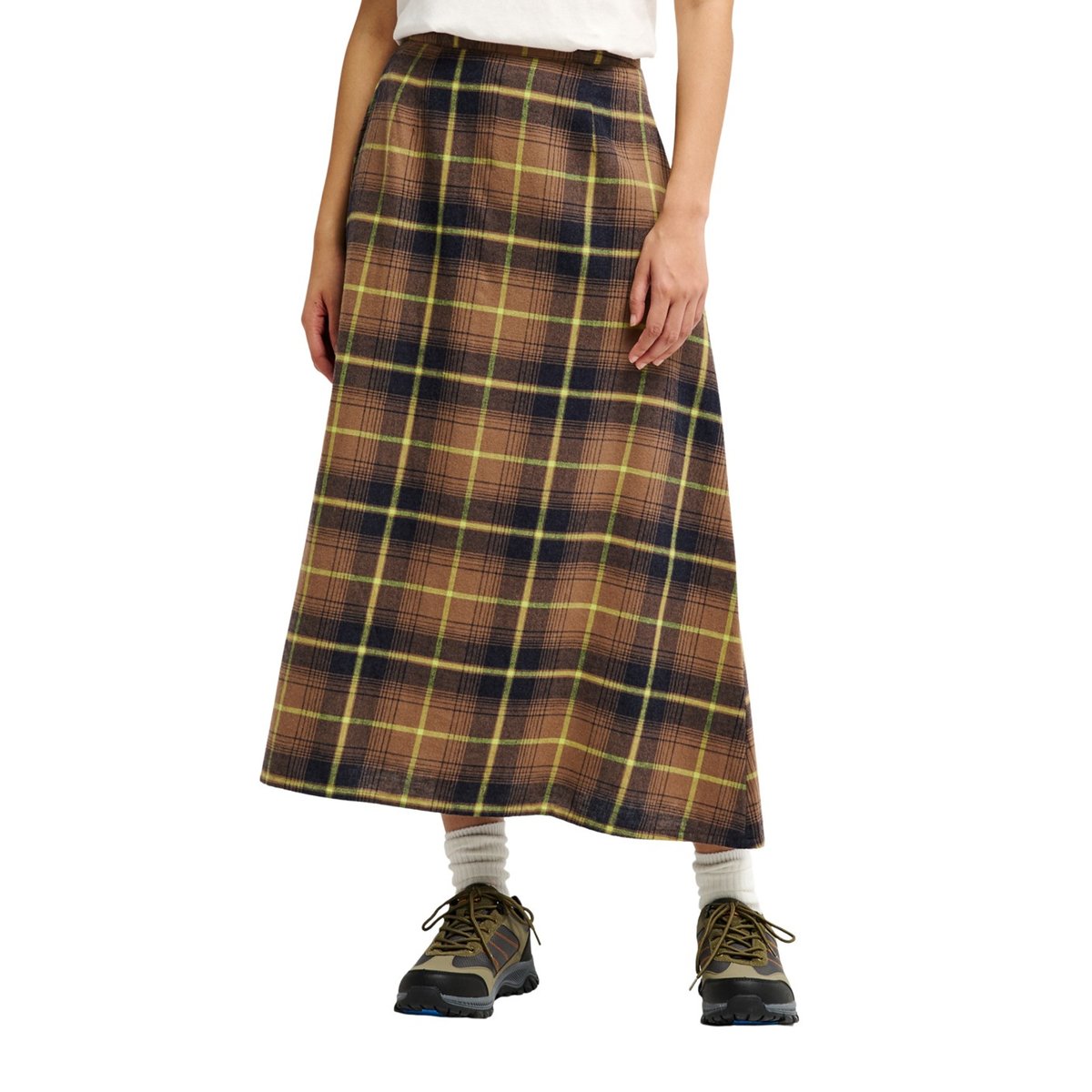 Jupe longue LOMOND SKIRT marron pine bark lomond check, QUIKSILVER