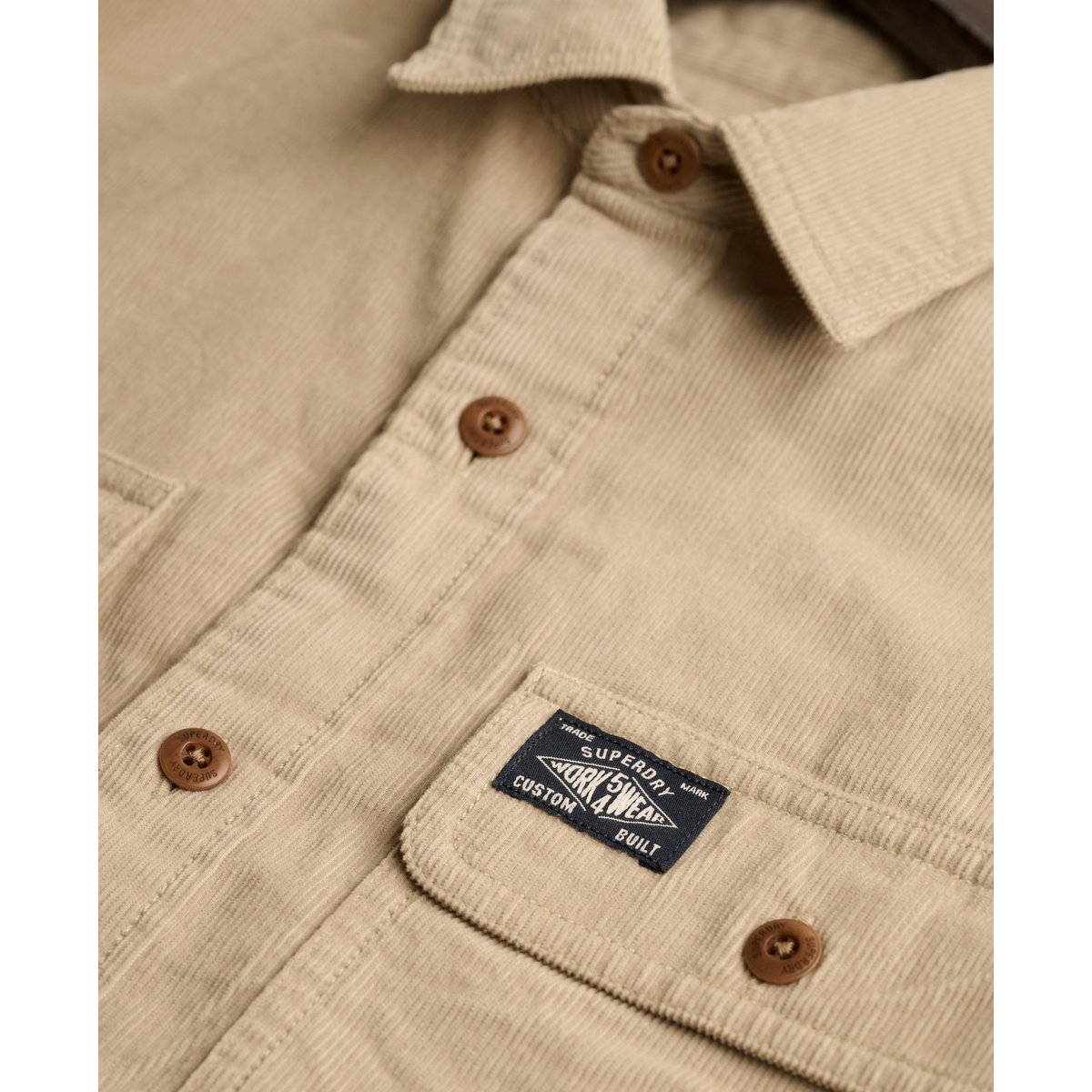 Chemise Trailsman Velours Côtelé Coupe Décontractée marron taupe délavé, SUPERDRY