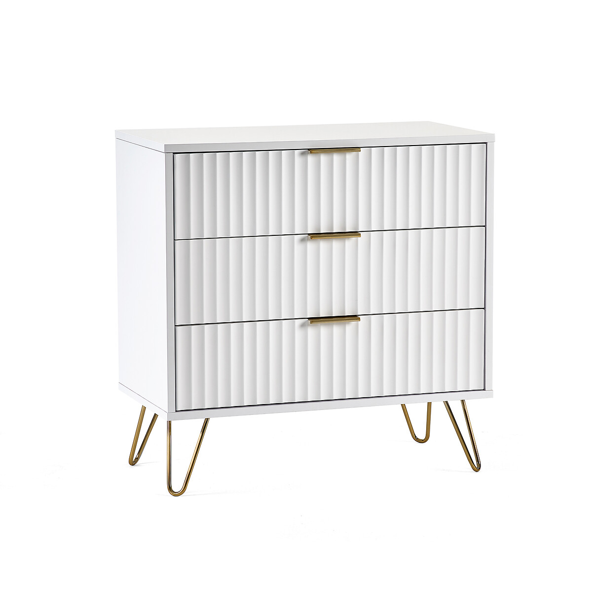 Ancona Sculptural Chest of 3 Drawers white, SO'HOME