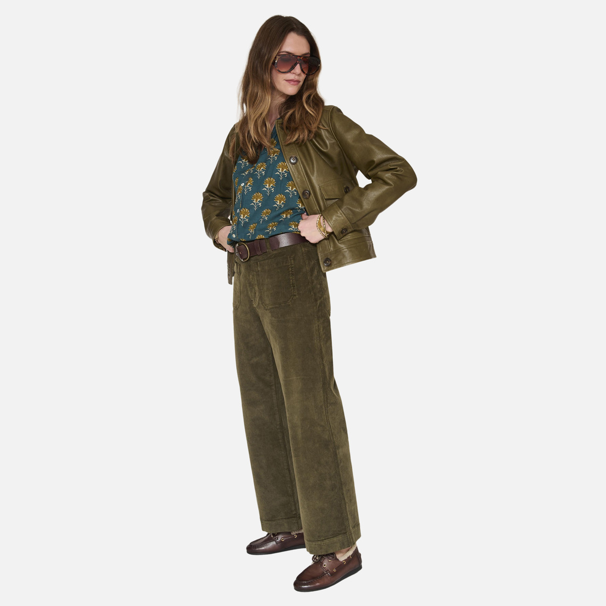 Pantalon THE FRIDA VELVET kaki, MKT STUDIO