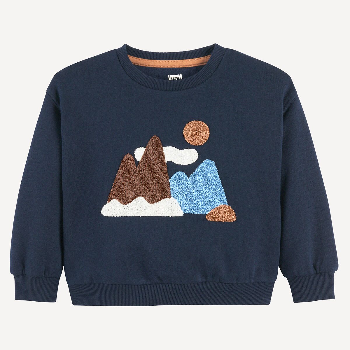Printed Sweatshirt navy blue, LA REDOUTE COLLECTIONS